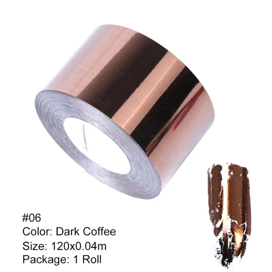 06 Dark Coffee Полная красота 1 рулон металлическая фольга для перевода на ногти матовый золотой серебряный ноготь искусство Лак наклейки DIY Вселенная украшения CH996-2 - Цвет: 06 Dark Coffee