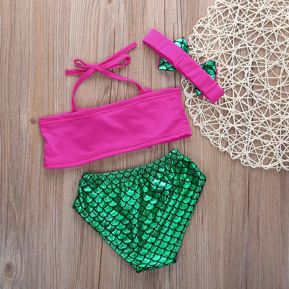 2016 Новые Девушки Русалочка Бикини Костюм Swimmable Купальный Купальник Дети детские
