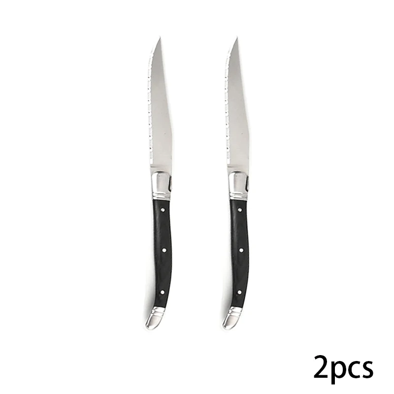 2pcs steak knives 9 ''Laguiole Нержавеющая сталь ножей для стейка из черного дерева стол ножи Ресторан Бар Кухня посуда набор 2/4/6 шт - Цвет: 2pcs steak knives