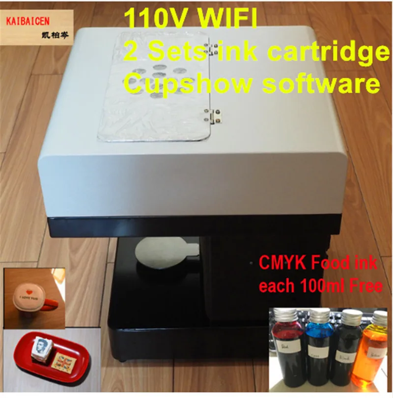 110V With Wifi KAIBAICEN производитель художественный принтер для кофейных напитков пищевой струйный принтер шоколадный принтер с пищевыми чернилами фабричная поставка с CE - Цвет: 110V With Wifi