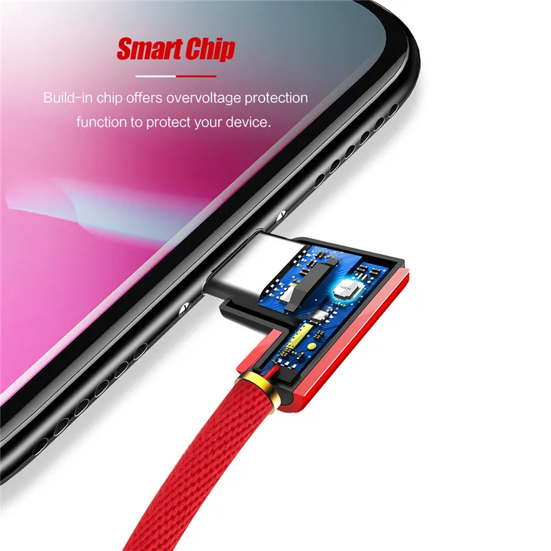 ROCK l-образный usb type-C кабель 2A USB C для быстрой зарядки и синхронизации данных кабель type-c для samsung Note 8 S8 Oneplus 3 2 USB-C