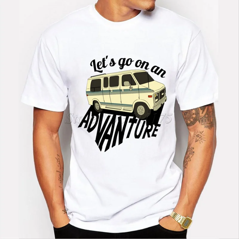 Мужская футболка с принтом в виде автобуса Adventure хипстерские топы короткими
