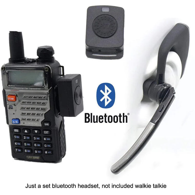 Wireless Radio Walkie Talkie Bluetooth PTT Headset Earpiece For Baofeng UV-5R UV-82 for KENWOOD Microphone Headset Adapter