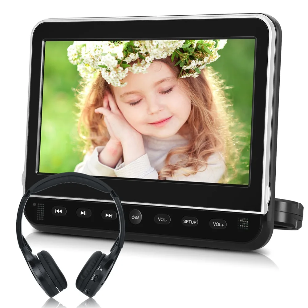 Тыква 10,1 дюймов Автомобильный подголовник монитор dvd-плеер USB/SD/HDMI/FM/игры TFT ЖК-экран сенсорная кнопка поддержка беспроводных наушников
