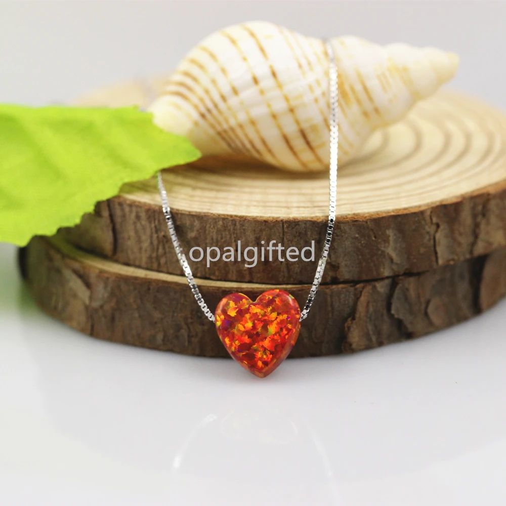 Круто! 1 шт. Бесплатная доставка Красный OP45 браслет с сердцем из опала кулон