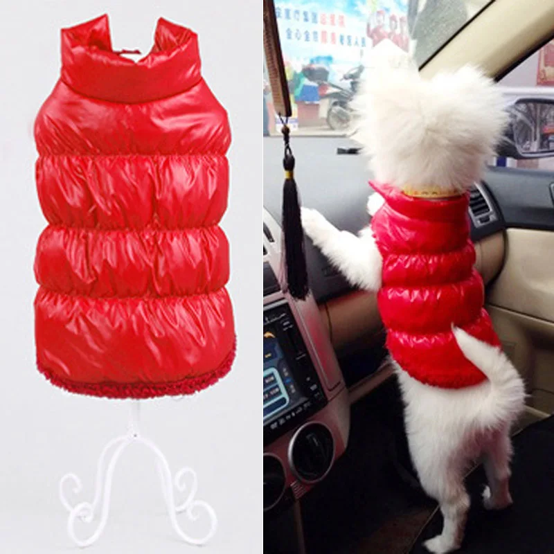 Red Dog Clothes Зимняя одежда для собак, Большая одежда, водонепроницаемая одежда для маленьких собак, утолщенная куртка для собак, щенков, чихуахуа, 21 A1 - Цвет: Red Dog Clothes