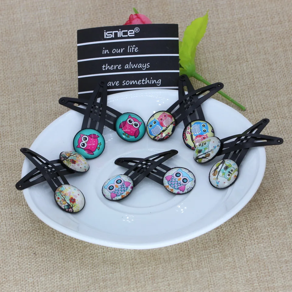 Owl A Isnice заколки для волос, 10 шт./лот, высокое качество, BB заколки, аксессуары для волос с единорогом, школьные украшения для волос для девочек 2-10 лет - Цвет: Owl A