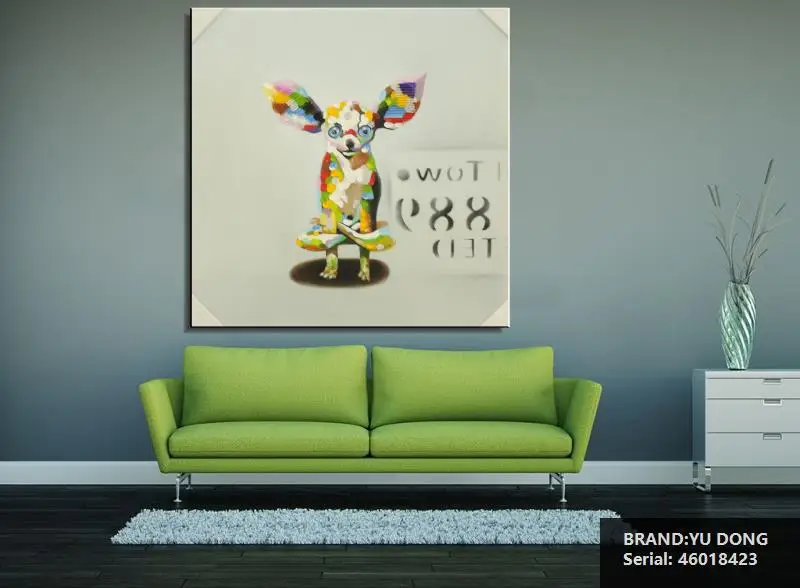 Собака Животное Абстрактная Живопись маслом Рисование искусство Спрей Без Рамы