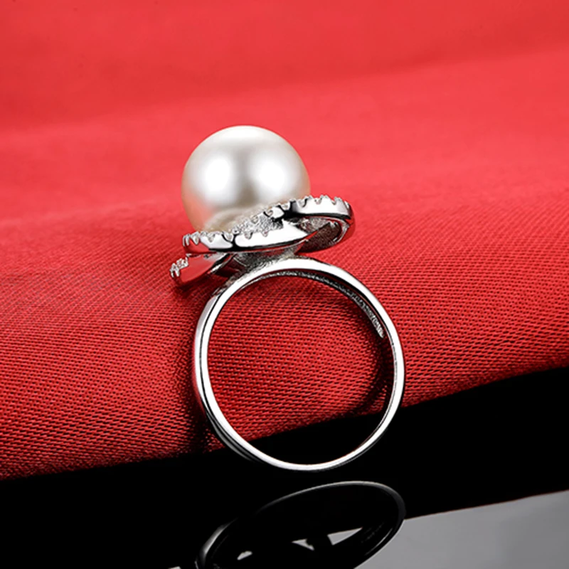 Женское Обручальное кольцо из серебра 925 пробы с искусственным жемчугом |