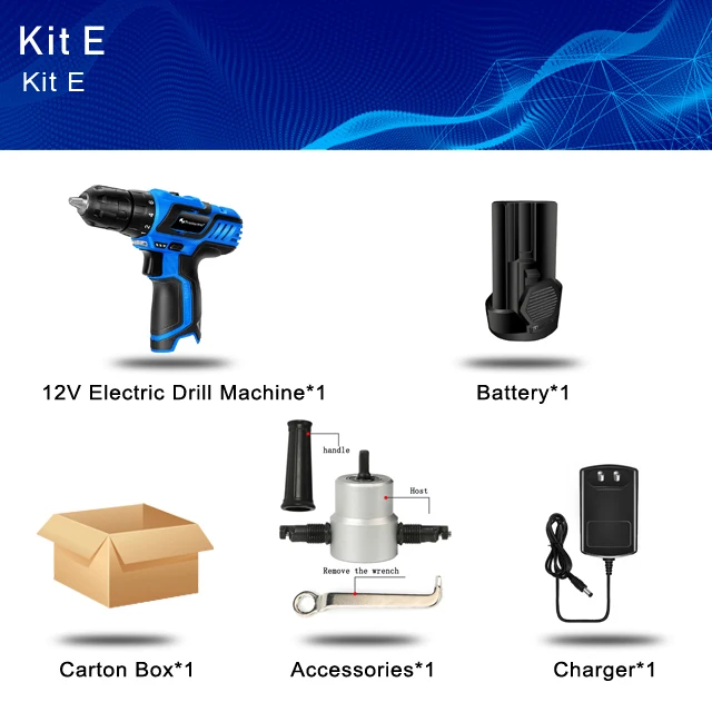 PROSTORMER 12 В 25 нм Электрическая Дрель аккумуляторная отвертка с набором сверл аккумуляторная Быстрая зарядка деревообрабатывающий электроинструмент - Цвет: drill with cutter
