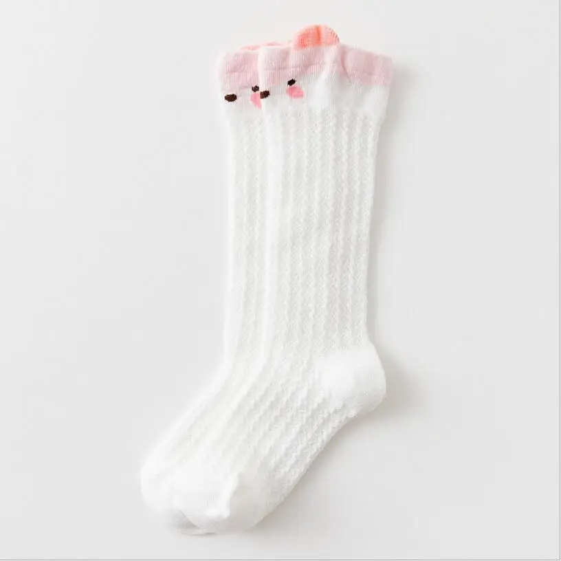 White Pink Socks Детские носки для мальчиков и девочек, короткие носки с милым рисунком, красивые детские носки до колена, летние детские носки - Цвет: White Pink Socks