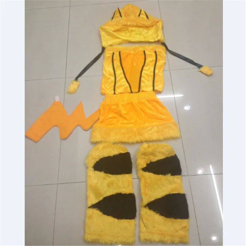 2018 новые сексуальные Покемон костюмы Хэллоуин плюшевые демон желтый кошка дамы