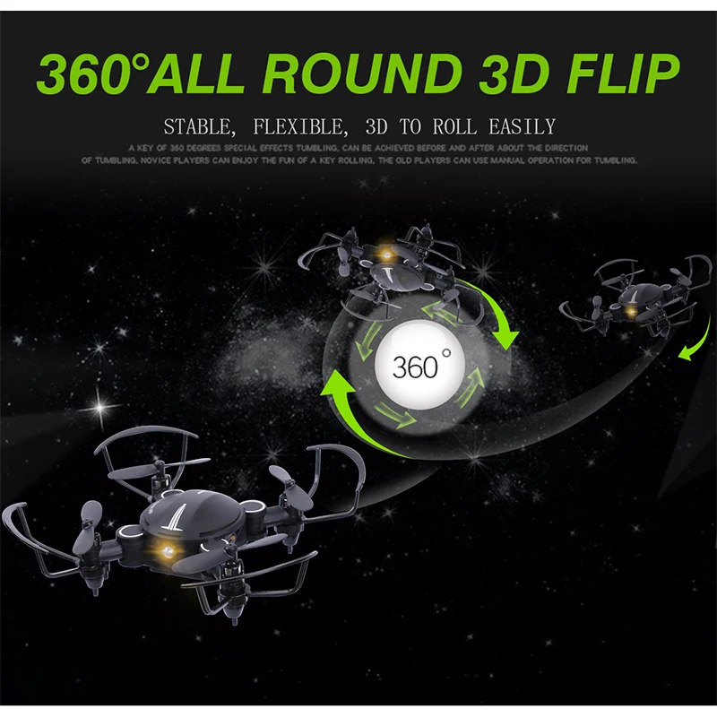 Радиоуправляемый мини-Дрон с камерой 0.3MP WiFi FPV Drone RC Quadcopter 3D Flip 2 4G 4CH 6-осевой