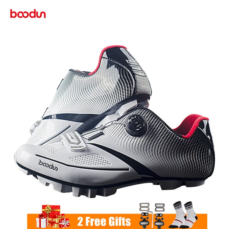 White Mountain Shoes BOODUN Мужская велосипедная обувь, обувь для шоссейного велосипеда, обувь для горного велосипеда, светоотражающие велосипедные кроссовки, обувь для триатлона, гоночная обувь - Цвет: White Mountain Shoes