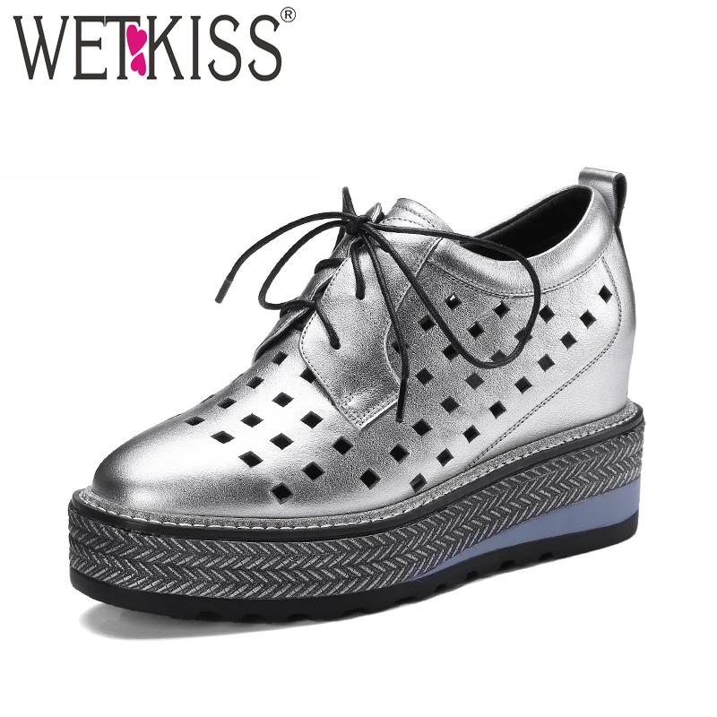 WETKISS/женская повседневная обувь на плоской подошве с квадратным носком и вырезом