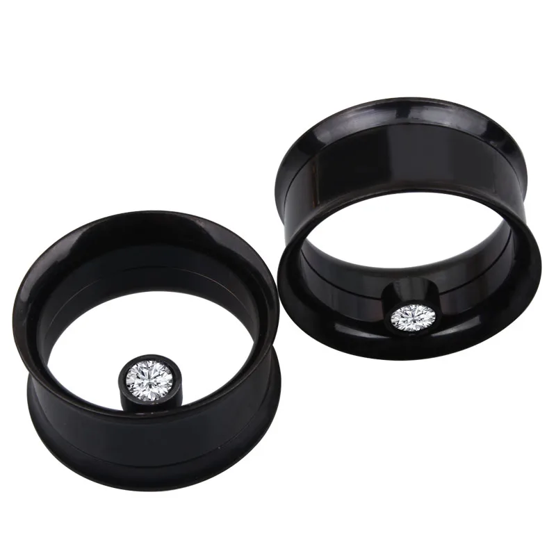 2 шт. хирургические пробки для пирсинга тела из нержавеющей стали с черным