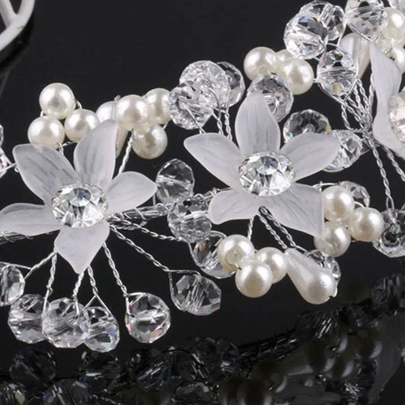 Свадебные украшения для волос тиары с жемчужинами и кристаллами свадебные