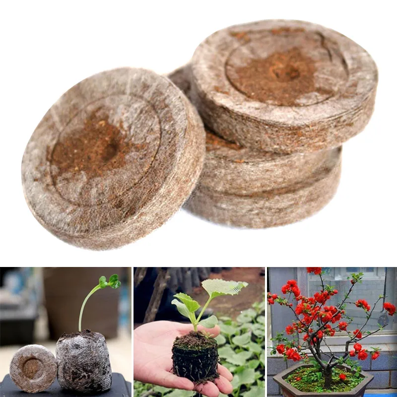 Peat Pellets Seed Soil Block Plant Garden Tool Starting Plugs Seedling For Starter KM88