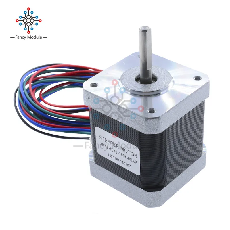 JK42HS48 1684 2A 12V Новый Nema17 1 8 градусов 42 мм гибридный шаговый двигатель 4 провода для 3D
