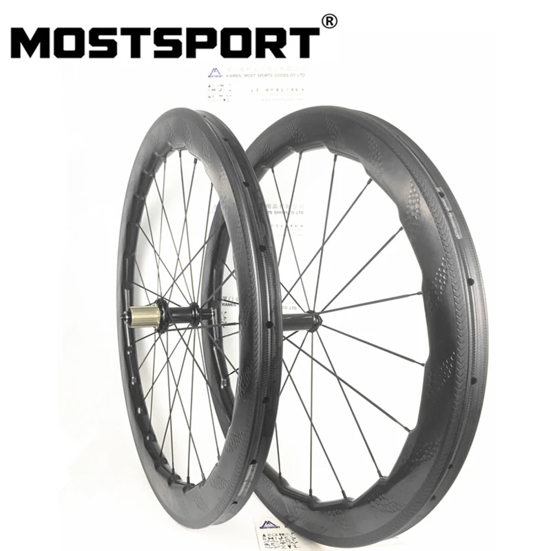 NSW454 Dimpled 58mm Tubular Carbon Wheels With Powerway R36 Hubs | Спорт и развлечения