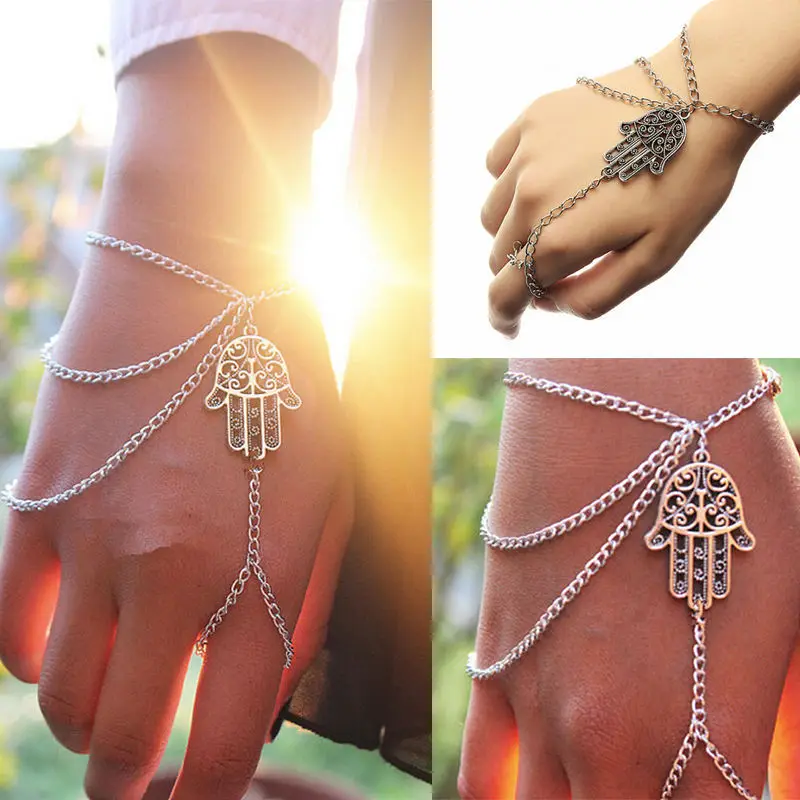 Богема нательная цепочка под цвета: золотистый Серебристый браслет на руку