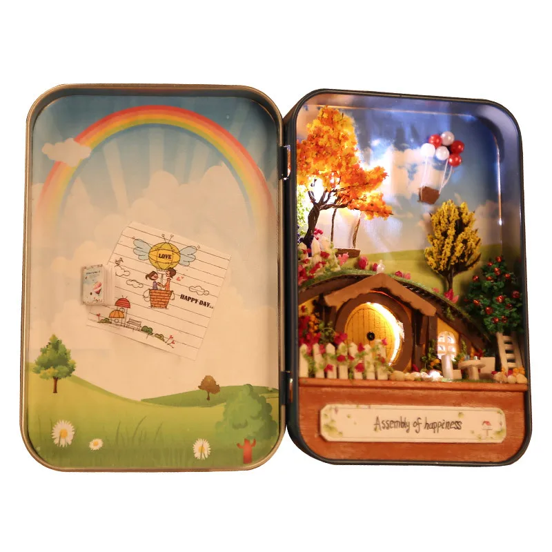 Коробка миниатюрная мебель для кукольного дома игрушка 3D Деревянный DIY Кукольный