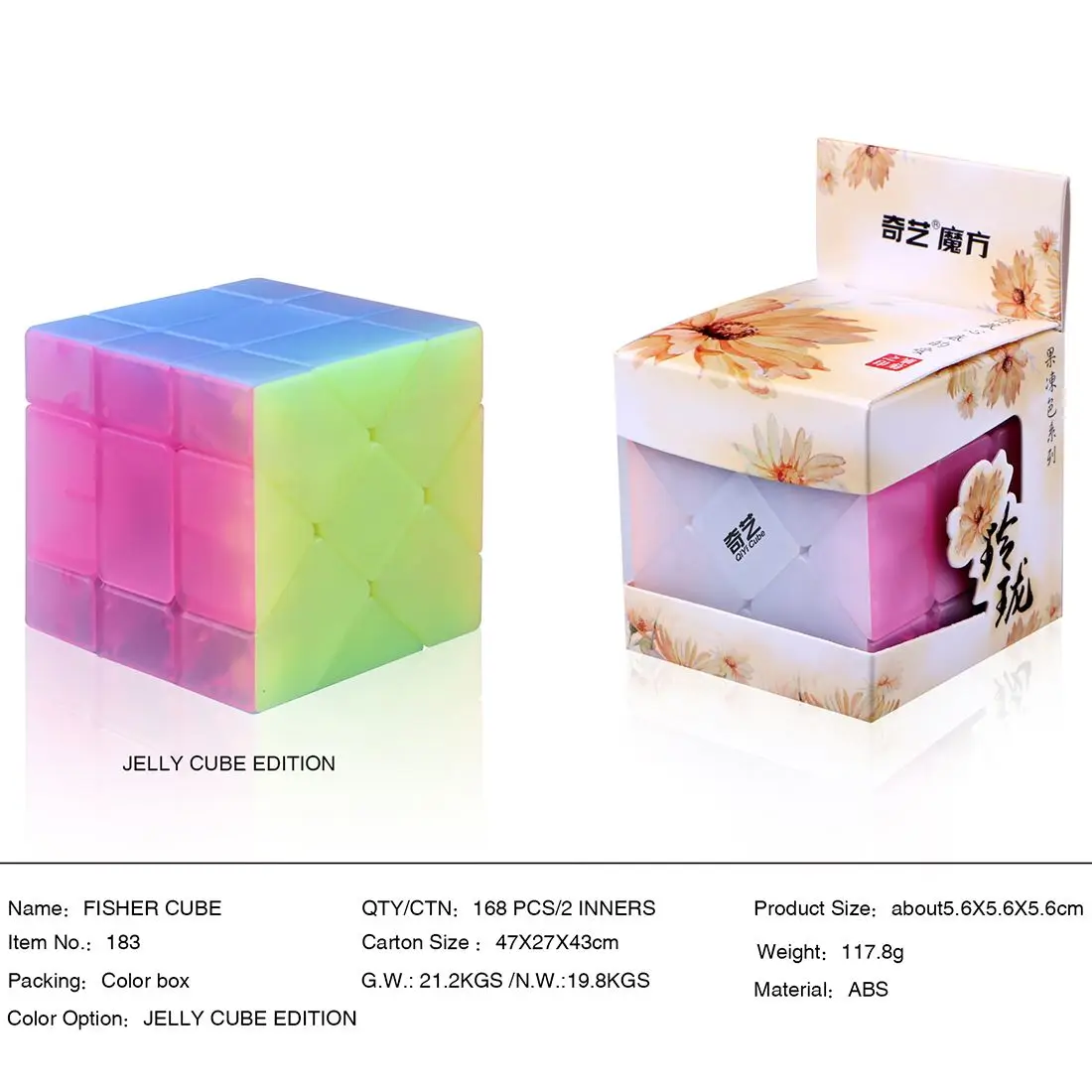 

Qiyi Fisher Magic Cube Puzzle Puzzles Magic Cubes Early Educational Toy For Children New Cube 2019 - Jelly Color