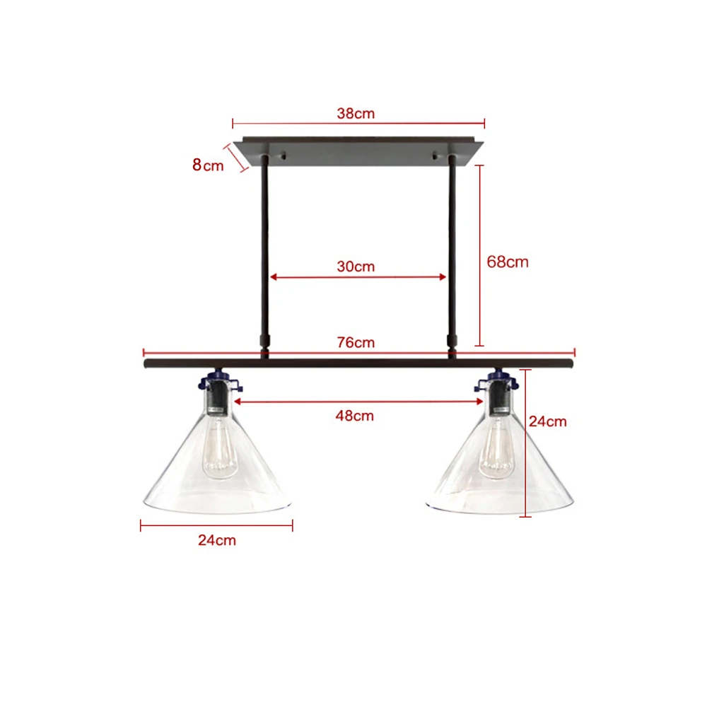 Стеклянный подвесной светильник в винтажном стиле промышленное освещение для