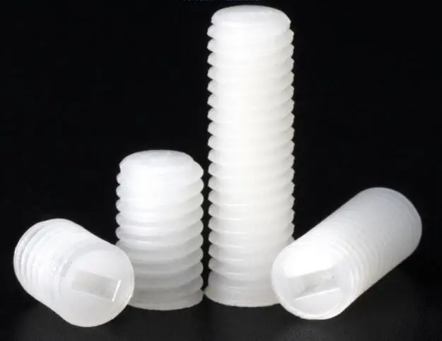 

100pcs M3/M4/M5/M6/M8 Headless Screw Plastic Machine Meter Screw One Word Fixing Screw Nylon Fixing Screw Length 5mm-50mm