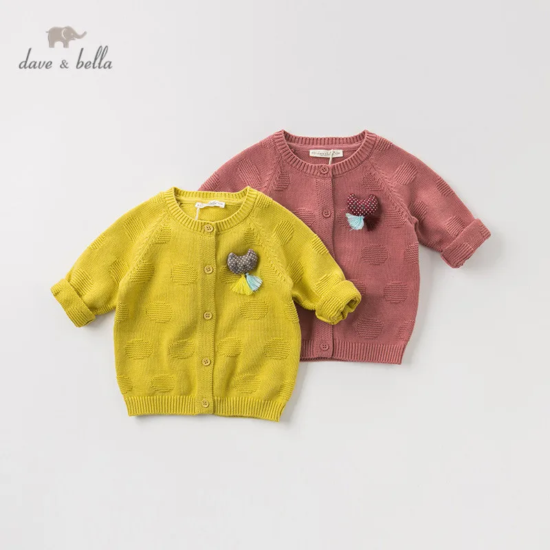 DBM10857 dave bella/осенний модный Детский кардиган для маленьких девочек пальто детей