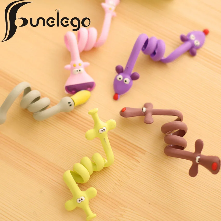 Funelego 10 20 штук в партии защита для наушников с рисунком USB шнур Winde животное стиль