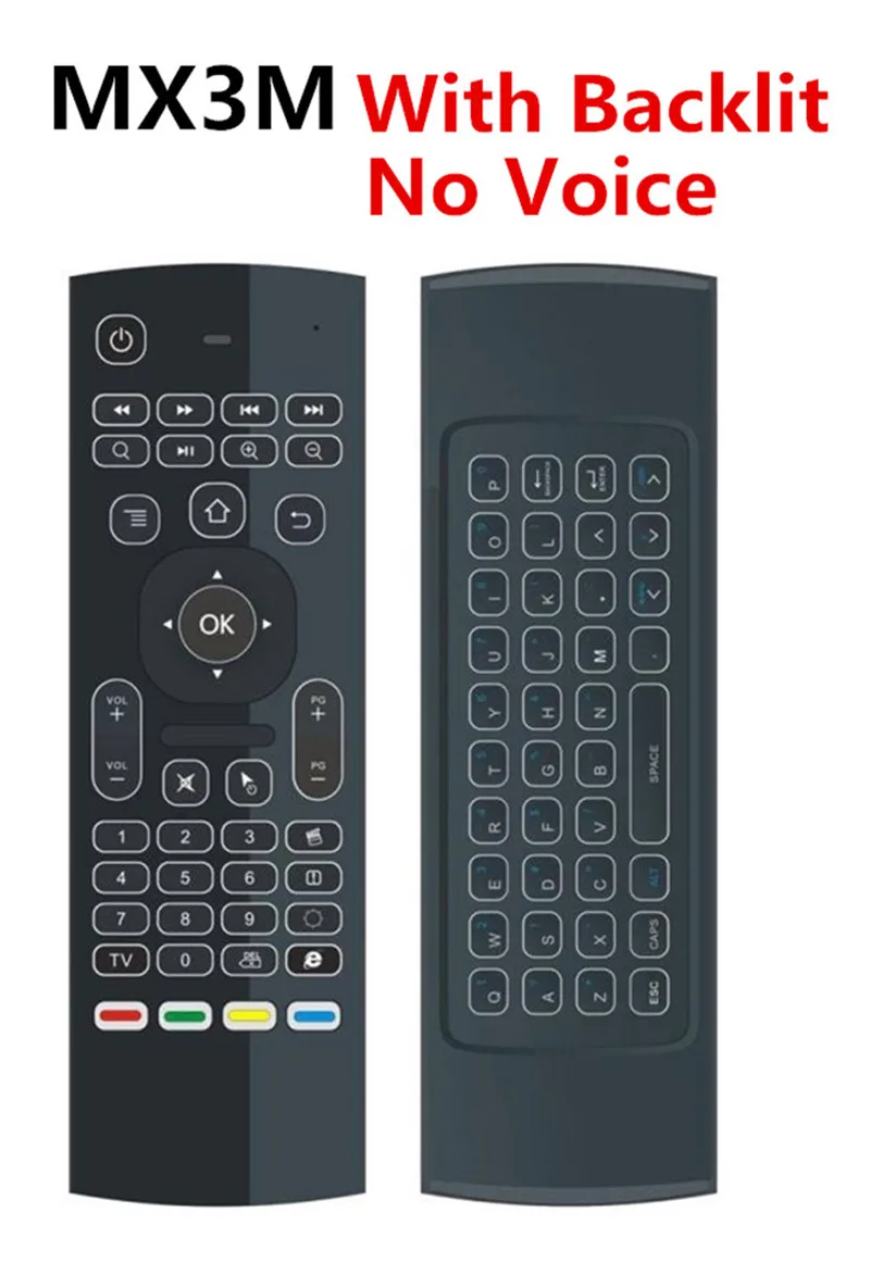 MX3 Backlit MX3 Air mouse 2,4G Беспроводная клавиатура голосовой пульт дистанционного управления с подсветкой ИК-обучения дополнительно для Android tv Box T9 H96 Max X96 mini - Цвет: MX3 Backlit