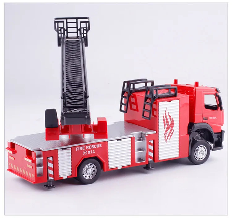 Лучшие продажи 1:43 volvo с изображением пожарной лестницы грузовик сплав модель