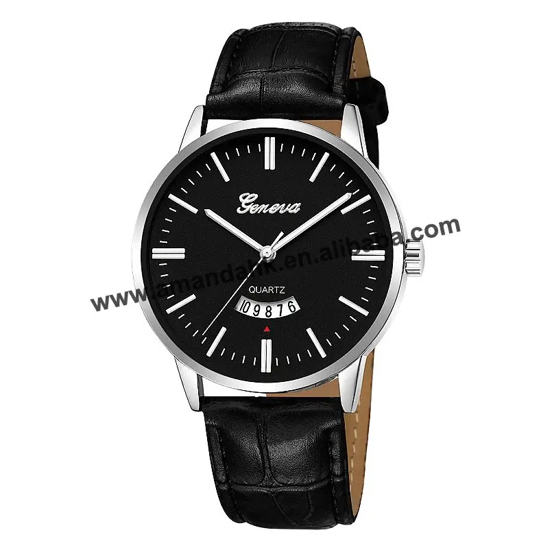 black silver black Модные женские наручные часы, горячая Распродажа браслет с часами бизнес Женева наручные часы, горячая распродажа мужские Спортивные Повседневные часы 645 - Цвет: black silver black