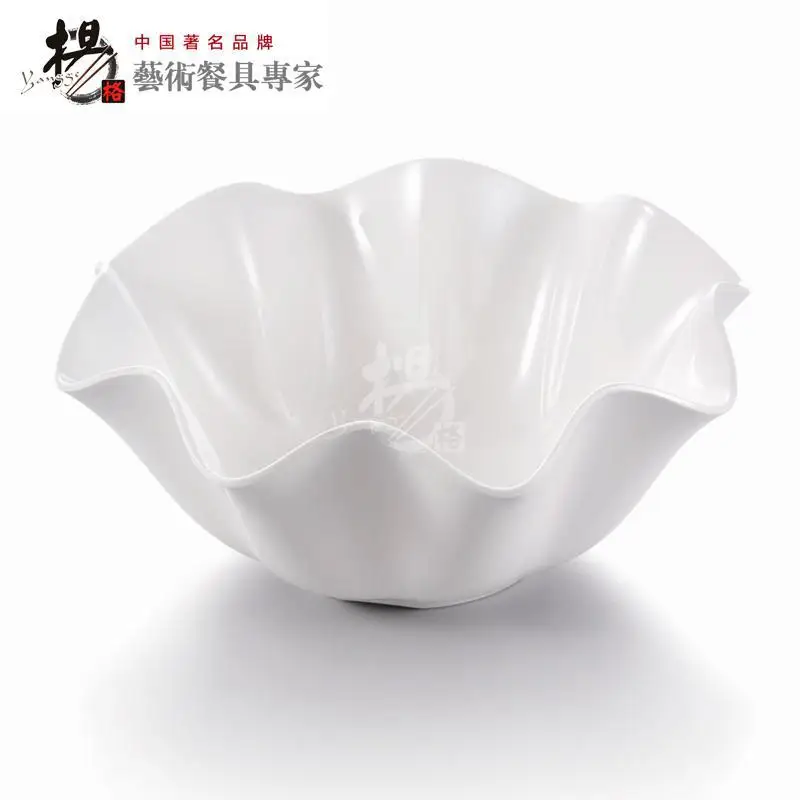 Оптовая продажа китайский белый имитация фарфора Platic Меламин цветок форме лапши