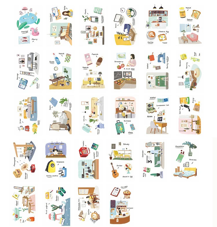 multi-use 5.2*8cm 54pcs Mini Card girl's wonderful life style Scrapbooking party invitation cards DIY | Дом и сад
