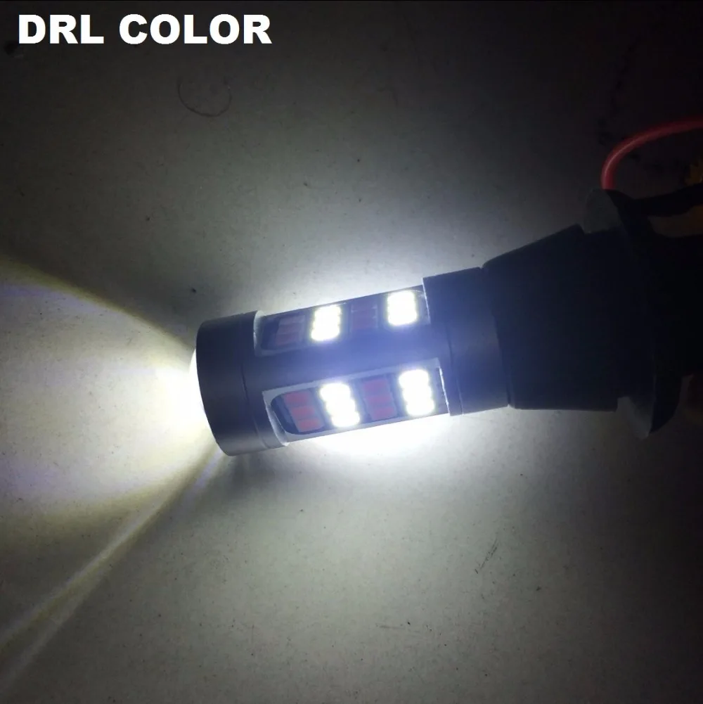 Dianshi 2 шт. T20 7440 2835 42SMD 20 Вт Автомобильный светодиодный DRL Дневной ходовой светильник двухцветная лампа поворотного сигнала
