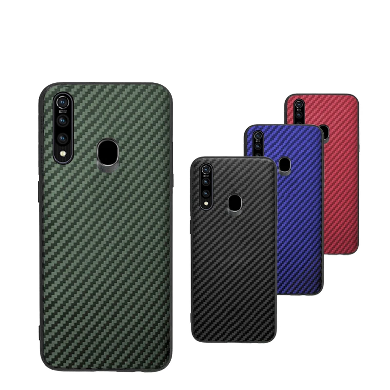 ДЛЯ VIVO Z5X чехол Роскошный мягкий ТПУ край + твердая ткань углеродного волокна