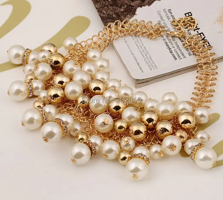 Новая модель 2020 большая и крупная цепочка жемчужное ожерелье золотого цвета