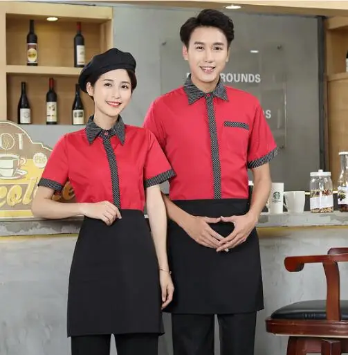 Летняя униформа для официанта в стиле ретро рабочая одежда отеля ресторана