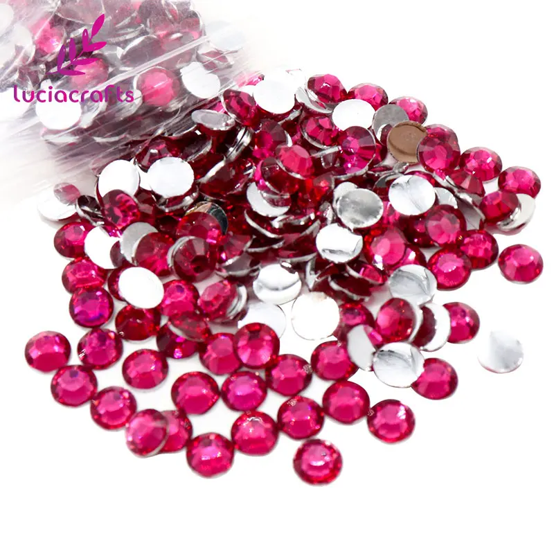 rose red Lucia crafts 18 цветов для резки 6 мм SS30 288 шт./лот плоские с оборота Стразы DIY Украшение камнями аксессуары F0802 - Цвет: rose red