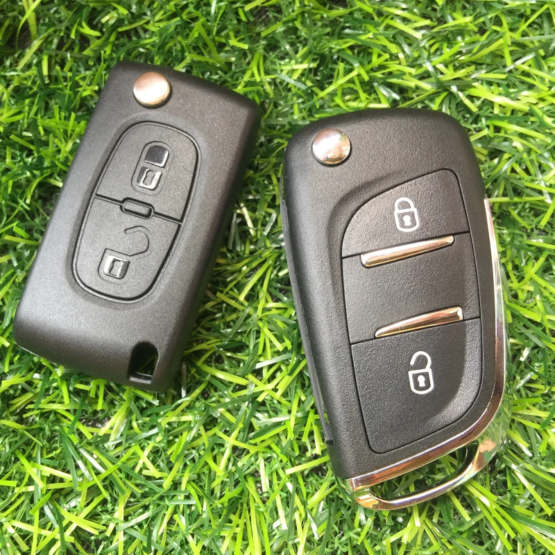 Раскладной чехол для ключей с 2 кнопками, брелок для peugeot 308 307 407 206 CE0536, корпус для автомобильного ключа с дистанционным управлением, Крышка корпуса HU83/VA2 Blade