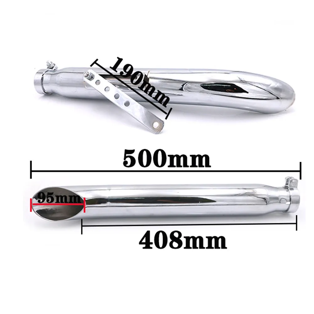 Для Harley Bobbers/Honda CRF230F CRF150F Универсальный хромированный мотоцикл кафе гонщик глушитель выхлопной трубы Хвост Глушитель Трубы