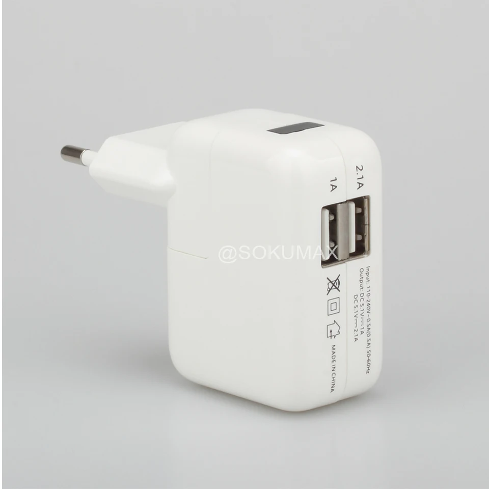 SOKUMAX евро два порта двойной USB адаптер питания зарядное устройство для iPhone 5S 6S 7 8 X iPad Air Mini samsung мобильный телефон планшет
