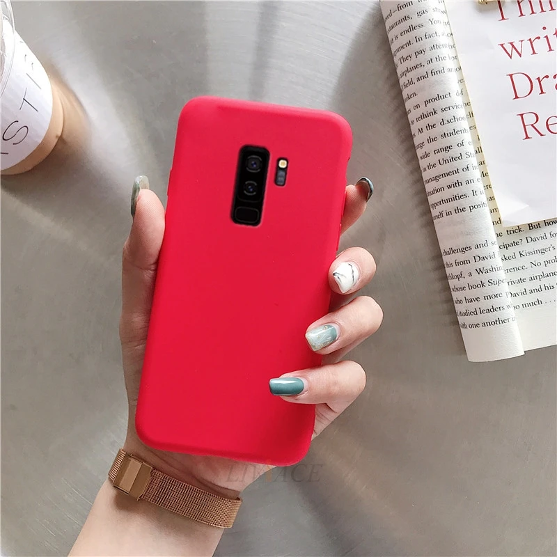 red case only Силиконовый чехол для samsung galaxy s10, 5g, s10e, s9, s8 plus, s7, s6 edge, note 9, 8, 5, повязка на запястье, держатель для телефона, подставка, мягкий чехол - Цвет: red case only
