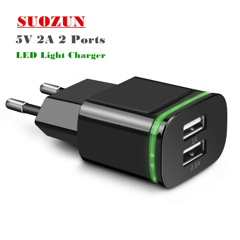 USB зарядное устройство со светодиодной подсветкой 5 В 2 А|phone wall charger 2a|usb 5v 2a chargermicro