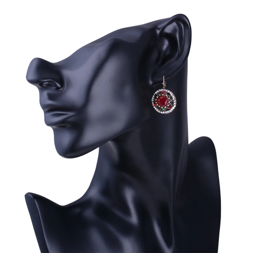 Женские винтажные серьги подвески с эмалью 2017|hanging earrings|vintage flower earringsearrings retro |