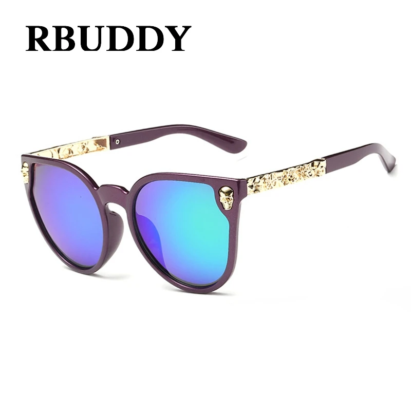 RBUDDY женские солнцезащитные очки готические металлическая оправа в виде черепа