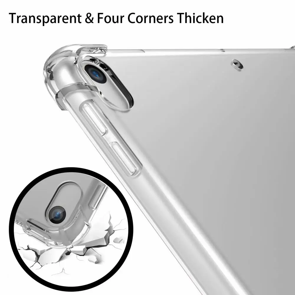 Four Corners Thicken Ультратонкий Прозрачный мягкий кремний прозрачный ТПУ чехол для Apple iPad Pro 10,5 iPad Air 3 10,5 чехол Coque Capa Funda - Цвет: Four Corners Thicken