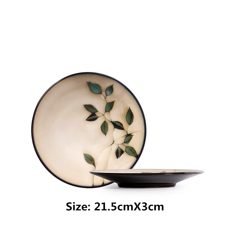 New Japanese and Korean ceramic tableware creative hand-painted plate rice bowl soup bowl noodle bowl salad bowl water cup